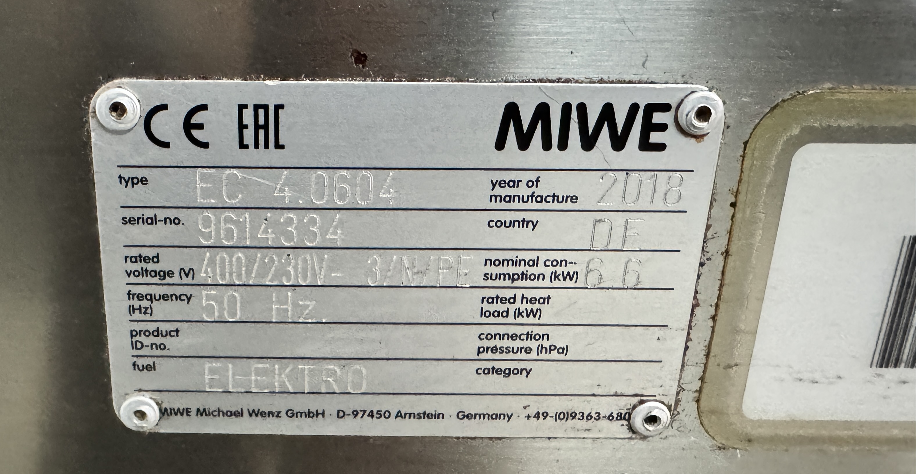 Cuptor electric pentru patiserie MIWE 2018