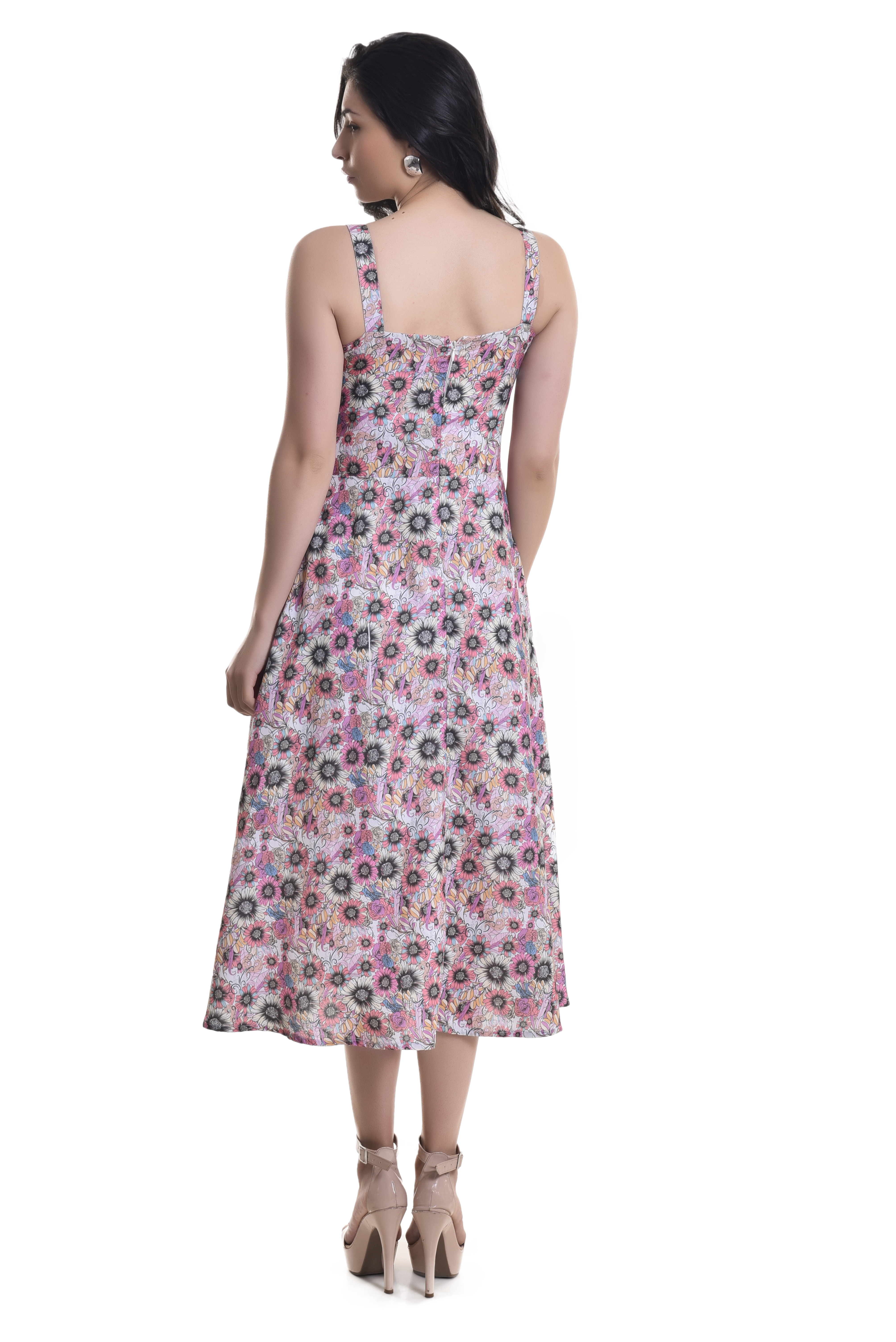 Sleeveless Floral Print Dress (DST-DR011)