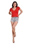 Basic Ladies T-Shirts (DST-001 V NECK-19)