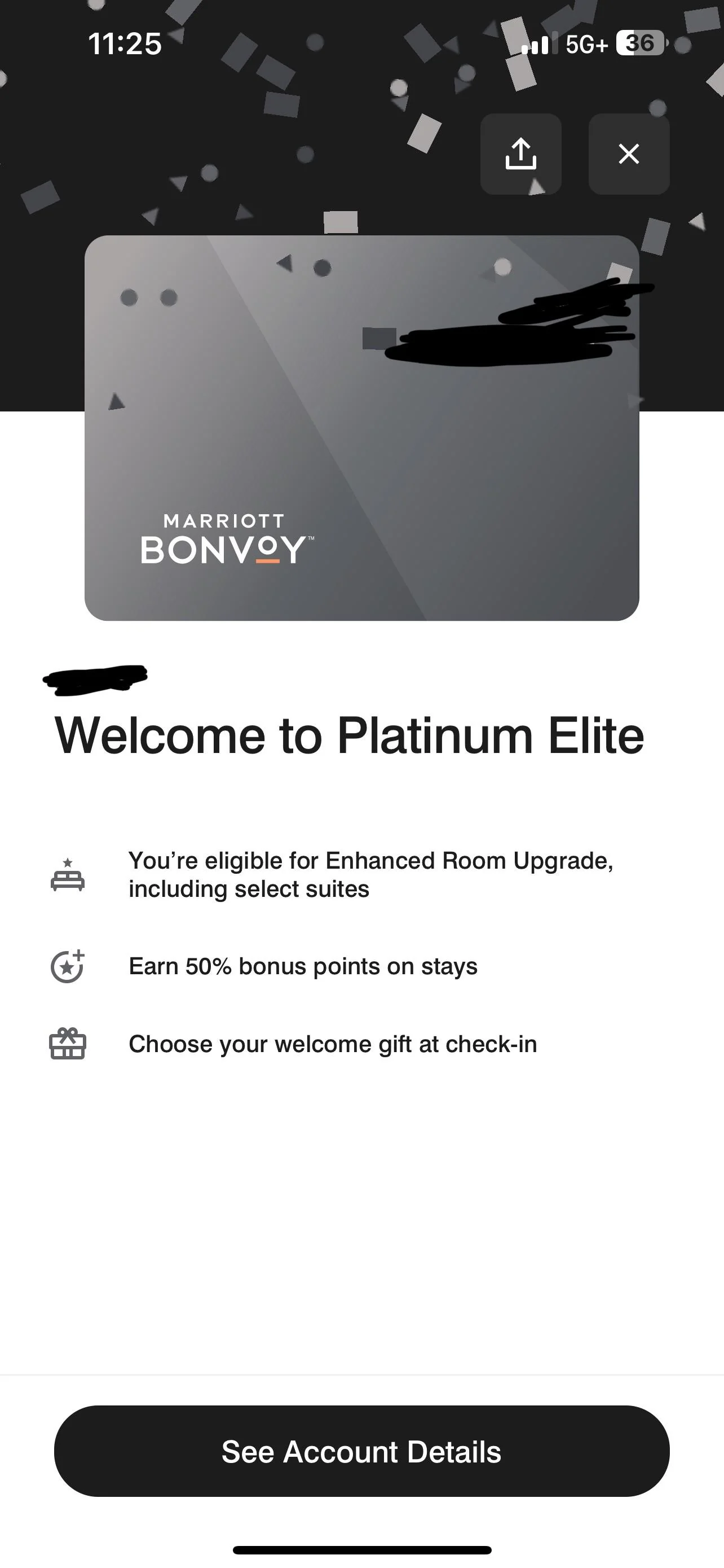 Instant upgrade Marriott Bonvoy Platinum (no stays required)