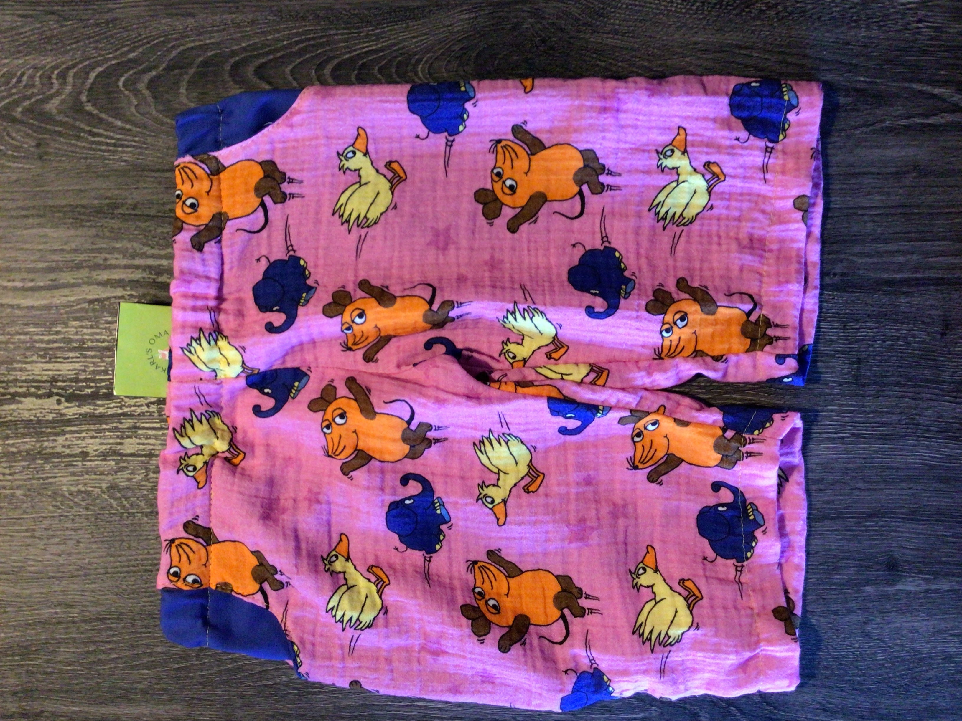 Shorts aus leichtem Musselin mit der Maus und dem Elefanten