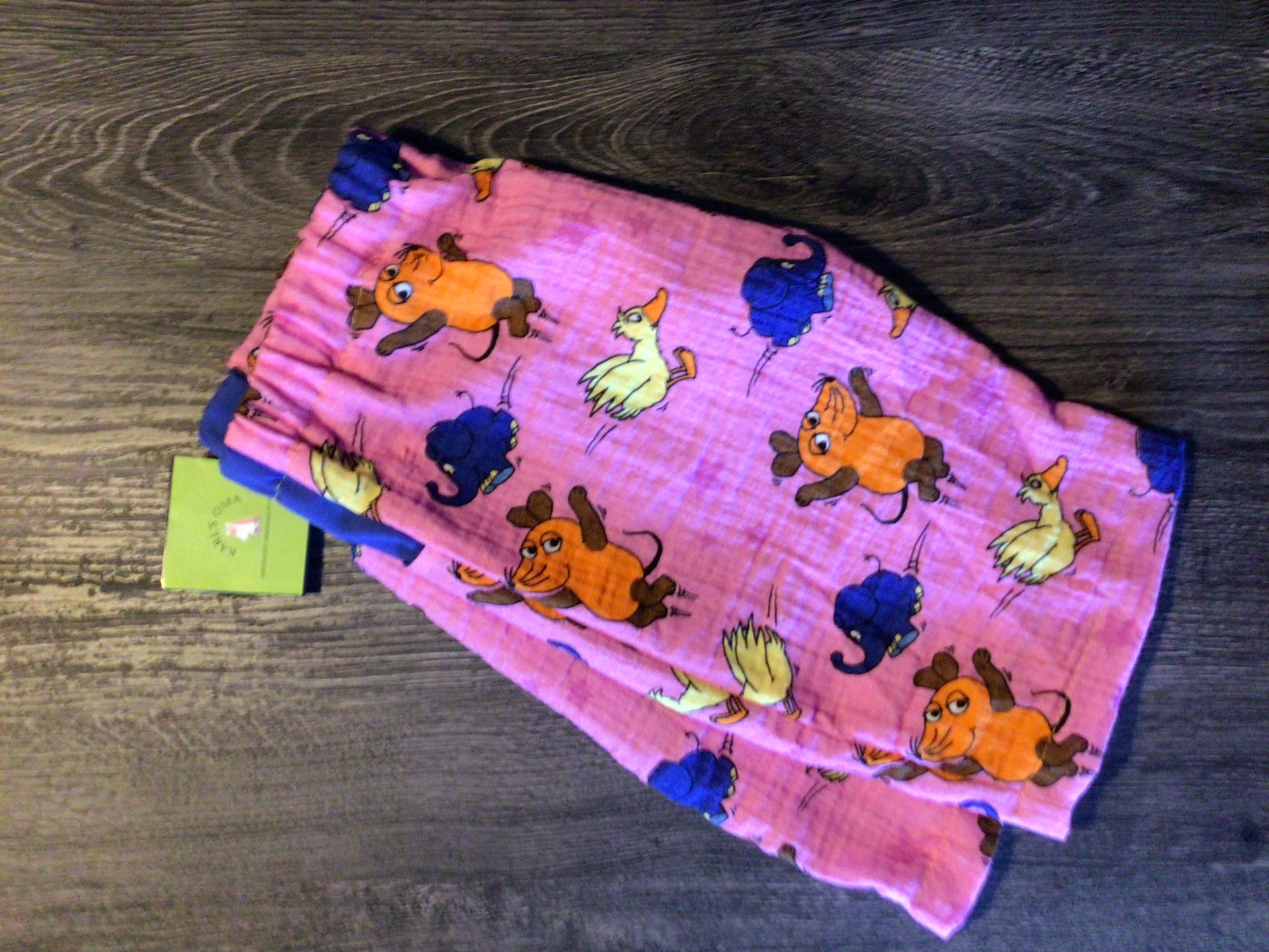 Shorts aus leichtem Musselin mit der Maus und dem Elefanten