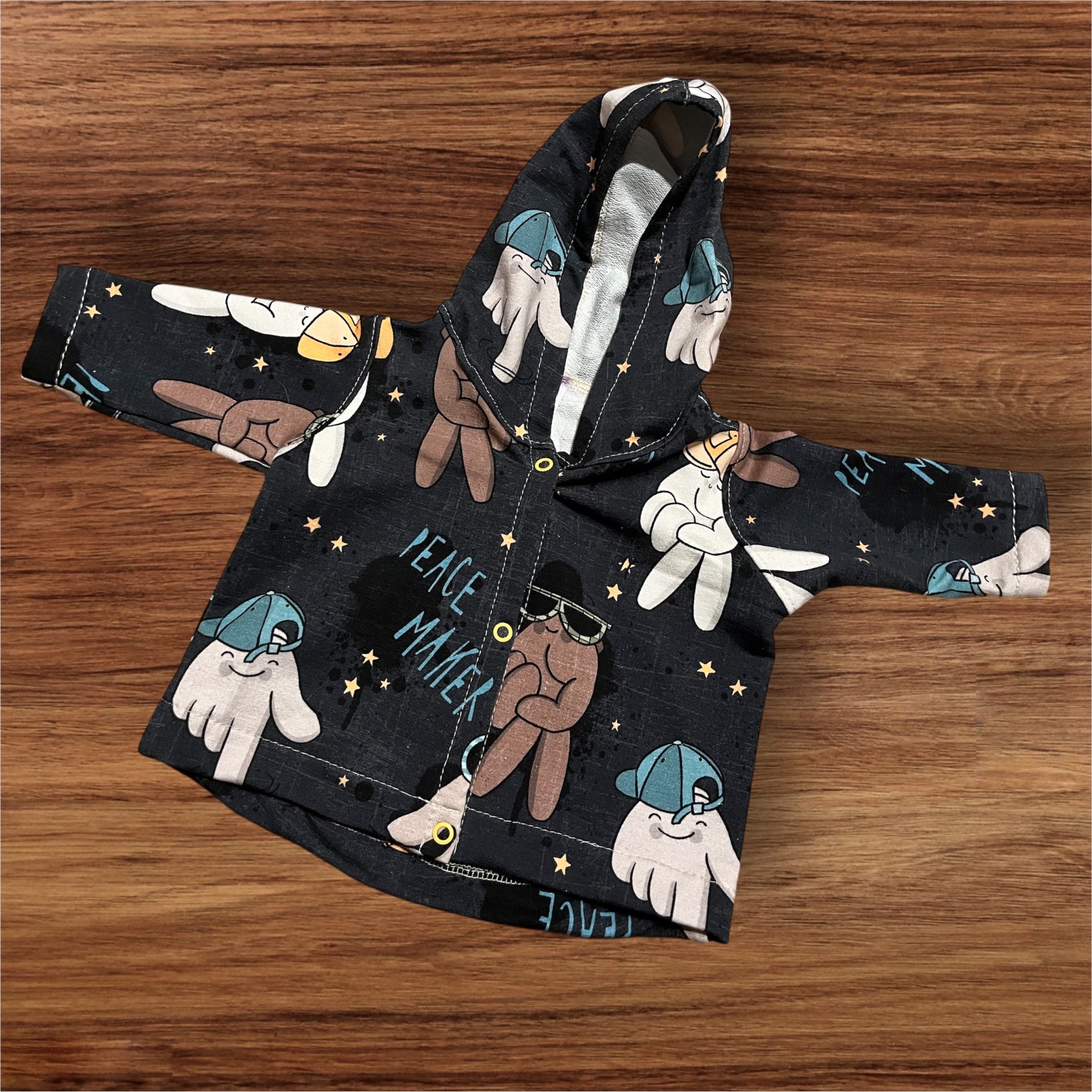 Babyjacke mit Kapuze in Gr. 50/56
