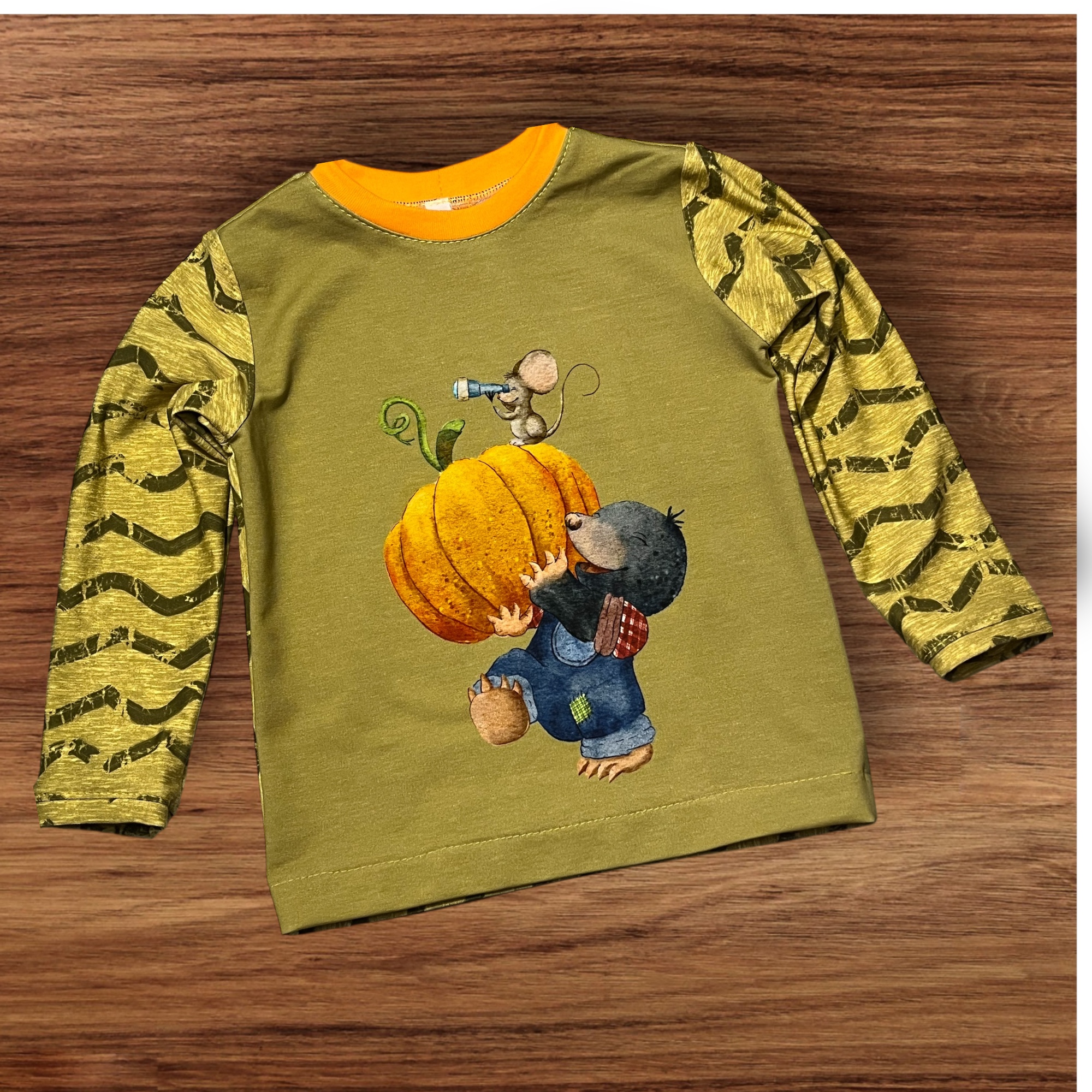 Kinder Langarmshirt mit Maulwurf-Motiv