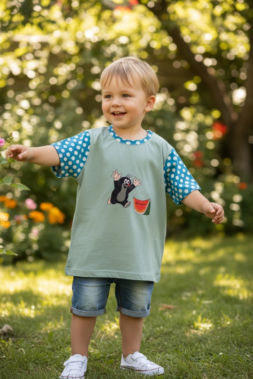 T-Shirt mit dem beliebten Maulwurf Pauli