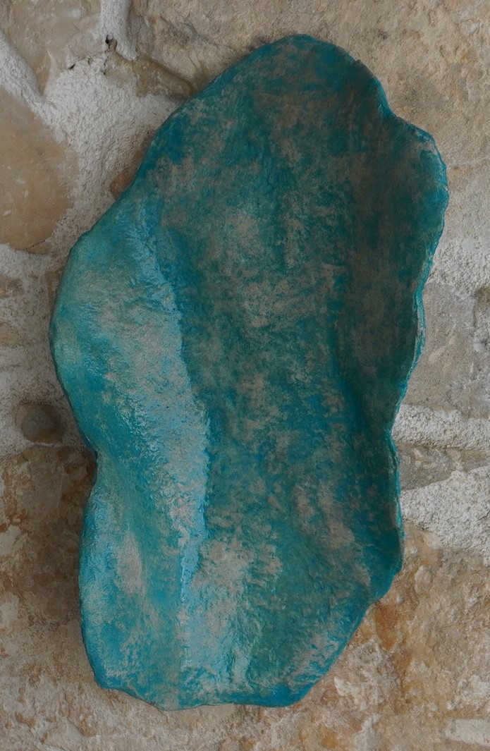 Abstrakter Wandteller Türkis