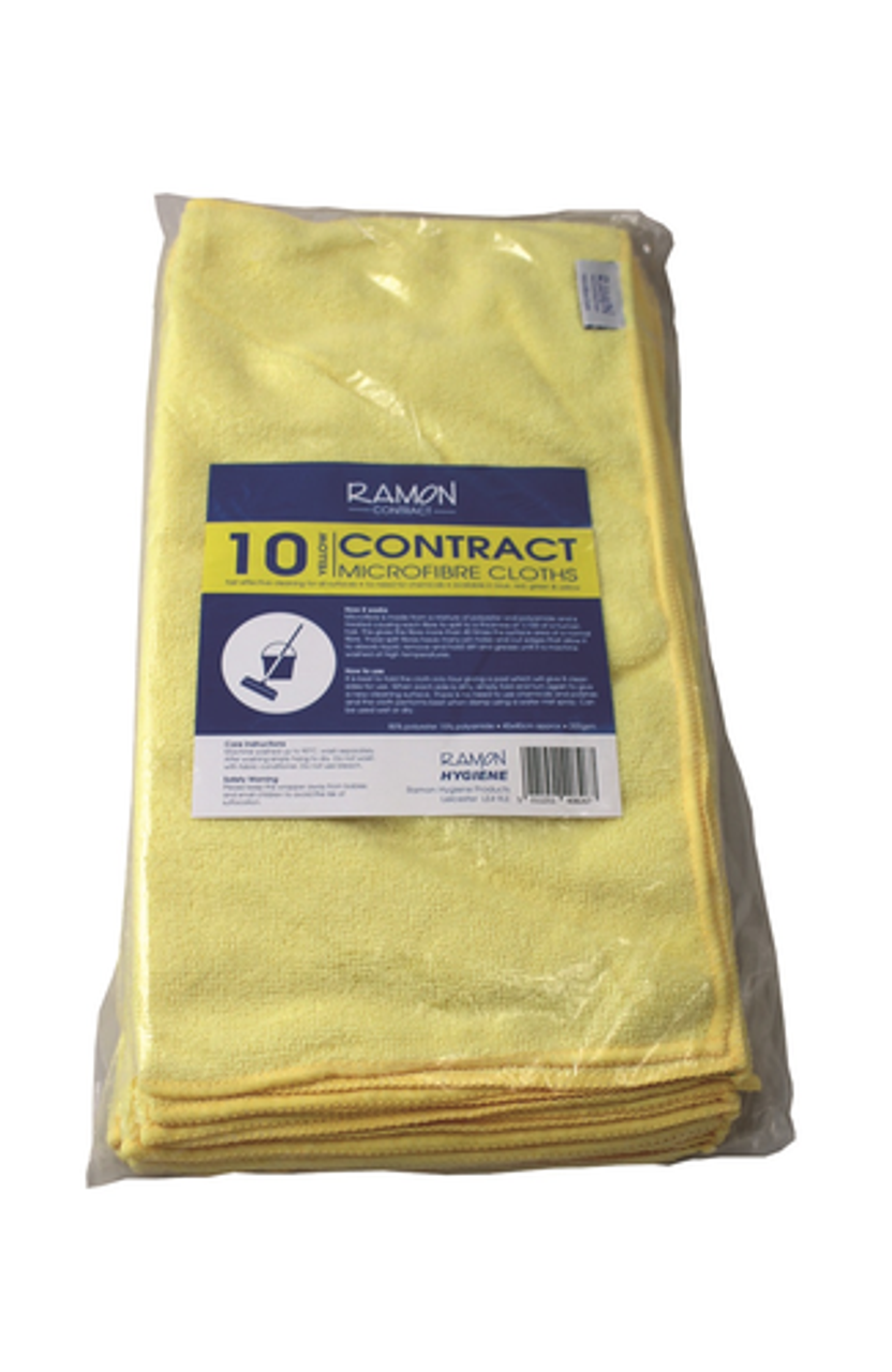 General Purpose Microfibre Cloths – Available in Blue, Red, Yellow & Green (Pack of 10)