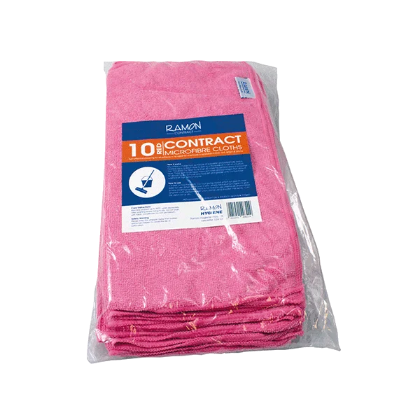 General Purpose Microfibre Cloths – Available in Blue, Red, Yellow & Green (Pack of 10)