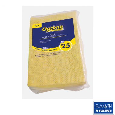 'Plus' Machine Washable Super Absorbent Cloths – 50 x 36cm – Available in Blue, Red, Yellow & Green (Pack of 25)