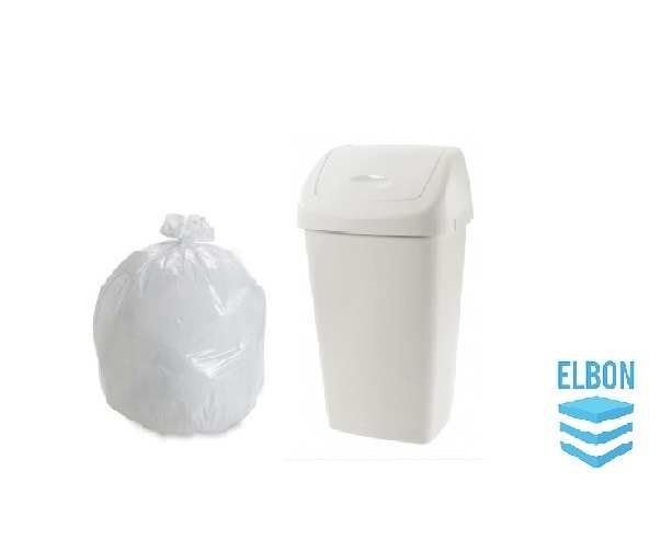 White Heavy Duty Swing Bin Liners - 13"X23"X28" (Pack of 500) - 070653