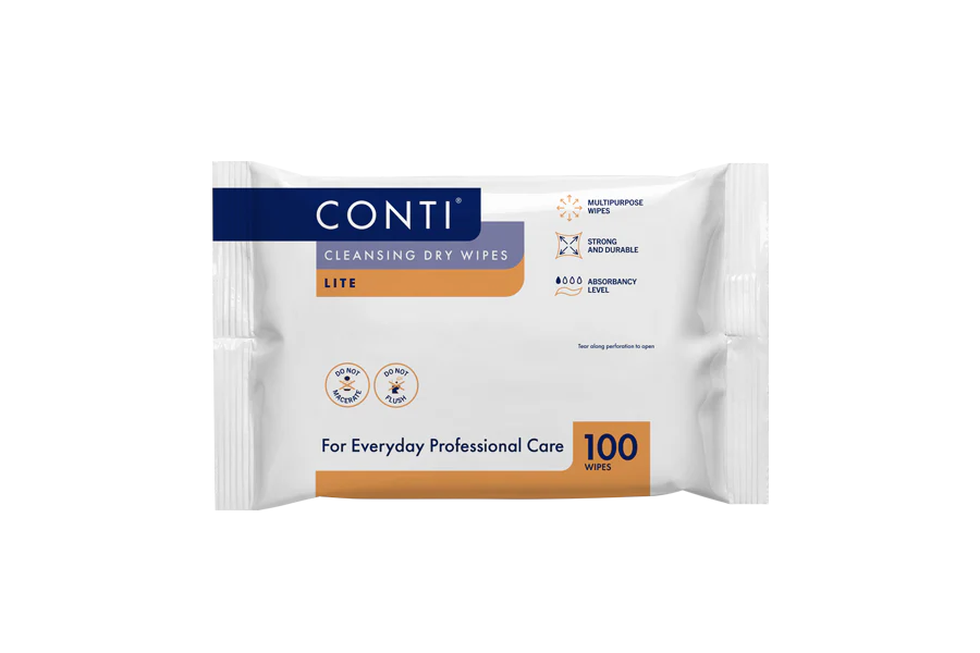 Conti Lite Standard Dry Wipes - Small - 100 Per Pack - CLW010