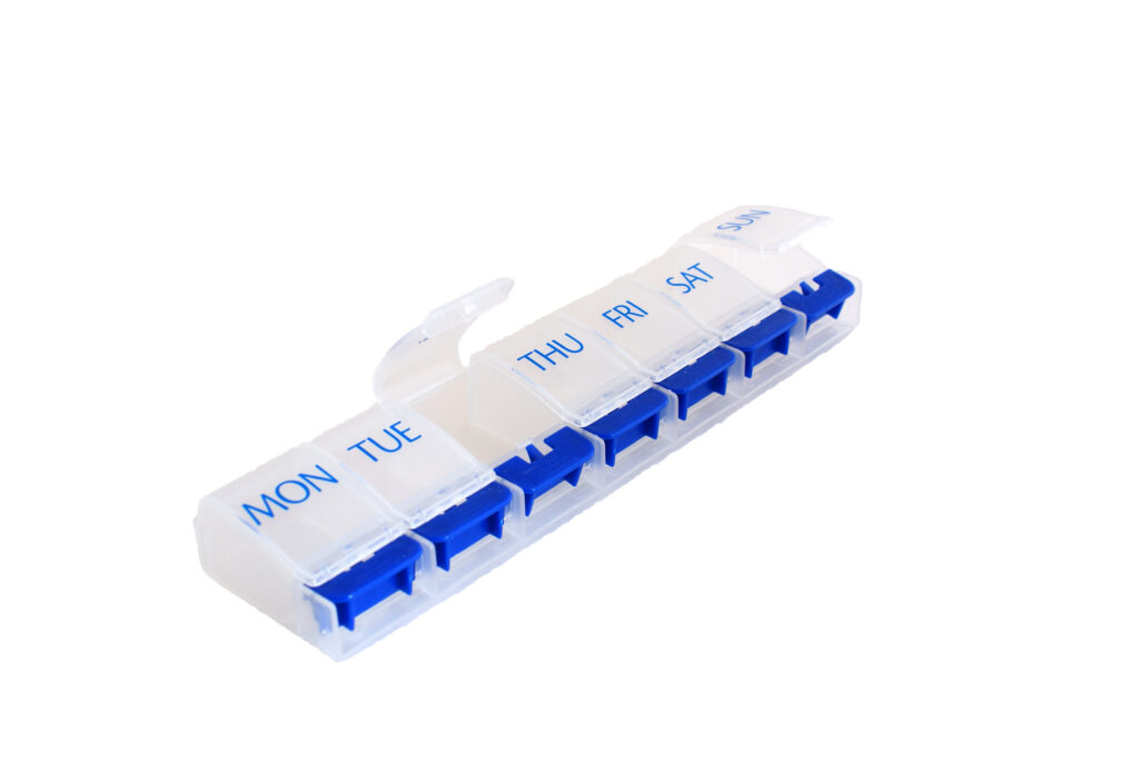Flip Up Push Button Pill Box - MS21277