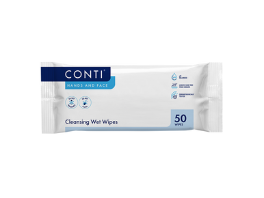 Conti® Hands And Face Super Soft Wet Wipes Lightly Fragranced 50 Wipes - CW050PN