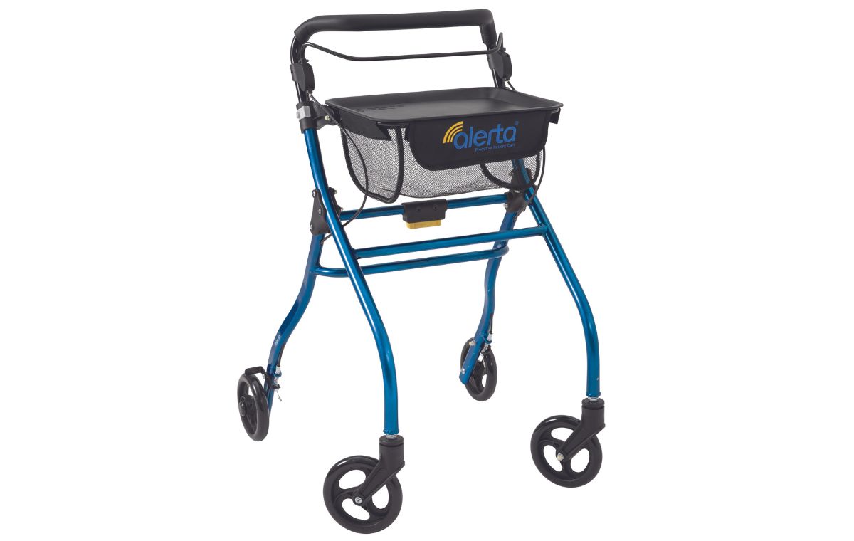 Alerta Four-Wheel Aluminium Indoor Rollator, Blue - ALT-R010/B