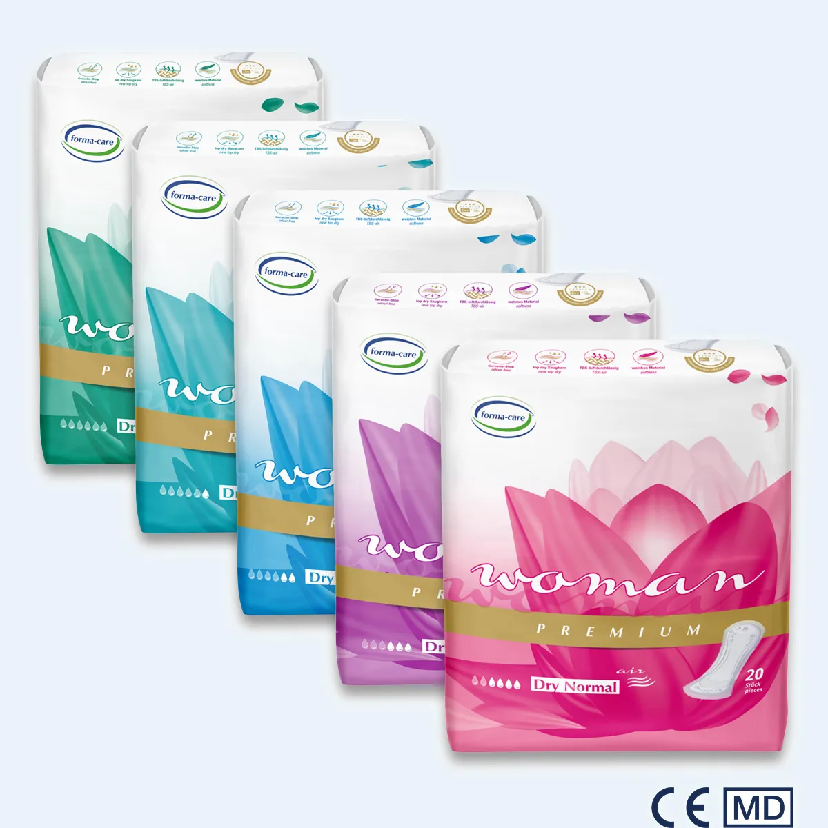 Small Shaped Pads - Premium Dry