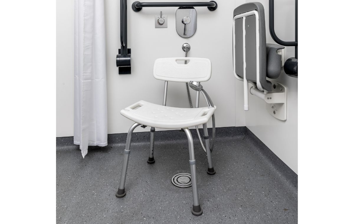 Alerta Aluminium Shower Stool with Back - ALT-BE011