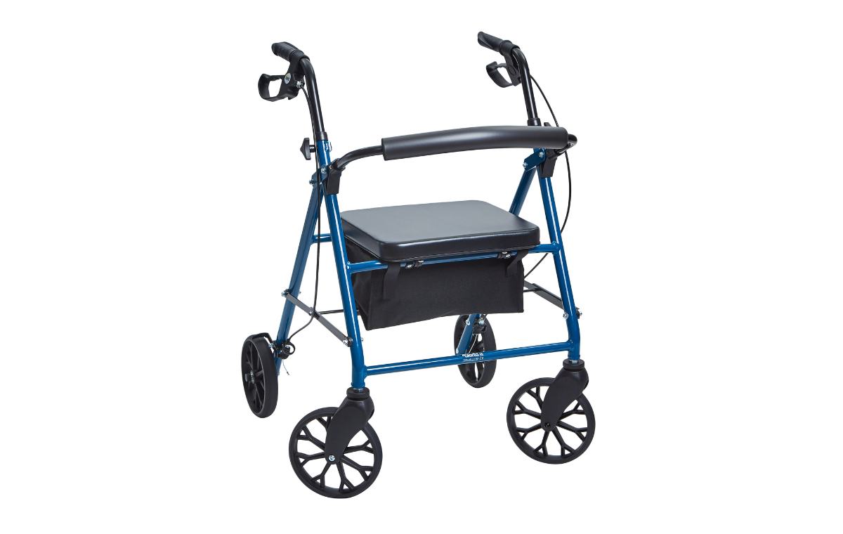 Alerta Four-Wheel Aluminium Rollator with Solid Back - ALT-R002