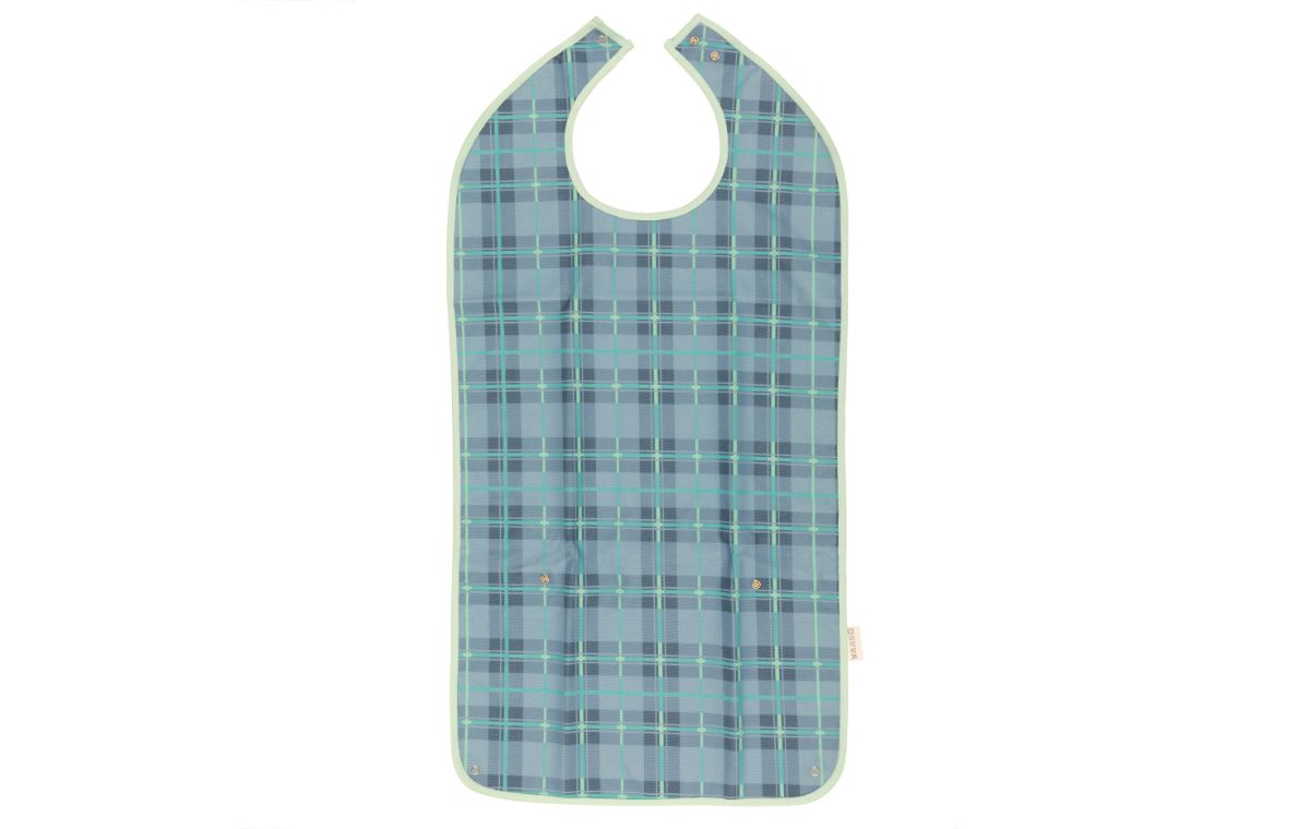 Alerta Adult Washable Bib, 90cm, Tartan Blue - ALT-BIB-BL