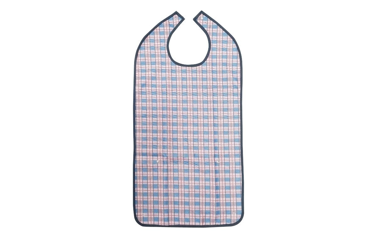 Alerta Adult Washable Bib, 90cm, Pink Check - ALT-BIB-PS
