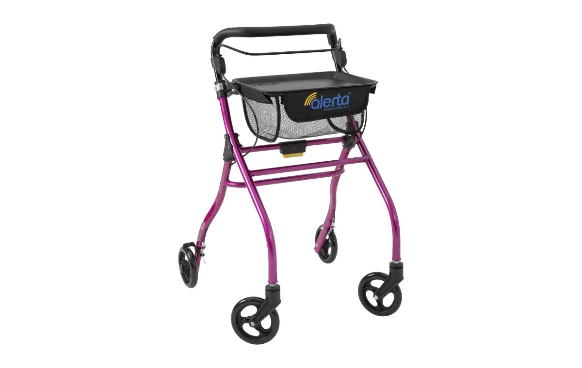 Alerta Four-Wheel Aluminium Indoor Rollator, Red - ALT-R010/R