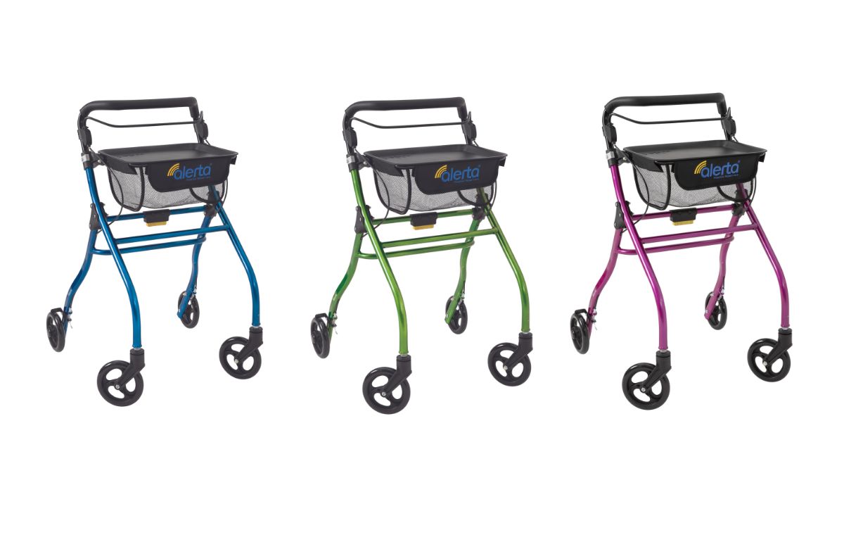 Alerta Four-Wheel Aluminium Indoor Rollator, Blue - ALT-R010/B