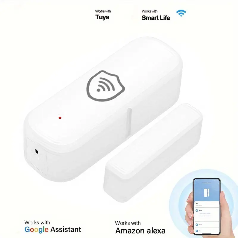 Capteur de Porte/Fenêtre Magnétique WiFi & Sans Fil avec Alarme