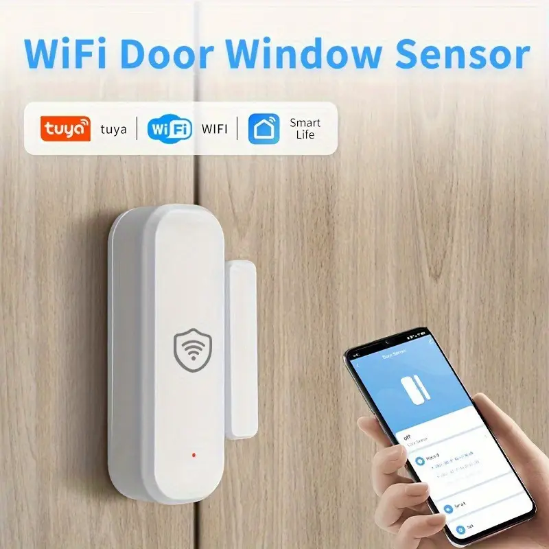 Capteur de Porte/Fenêtre Magnétique WiFi & Sans Fil avec Alarme