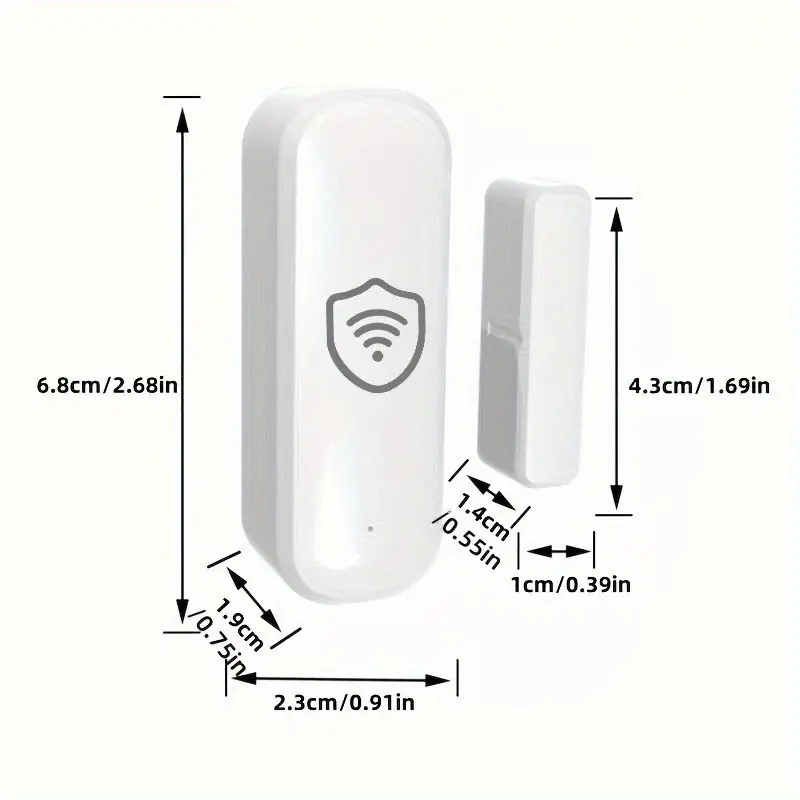 Capteur de Porte/Fenêtre Magnétique WiFi & Sans Fil avec Alarme
