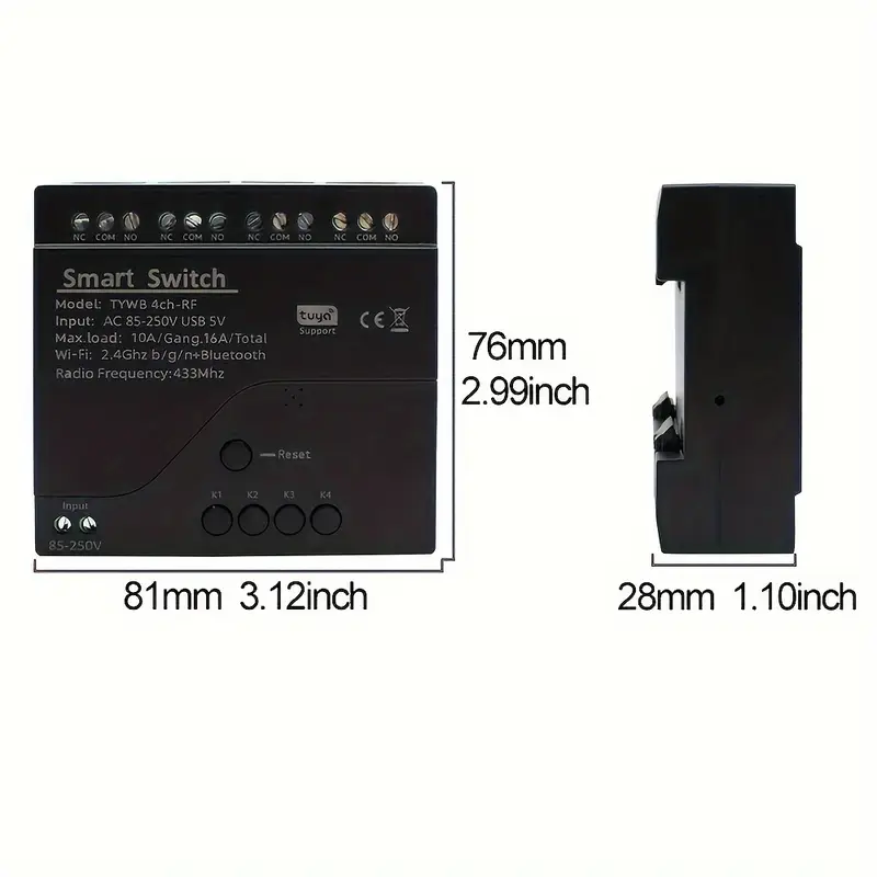 Module de commutation Wifi Intelligent-4 Canaux/Modèle SMG-TY-E0808