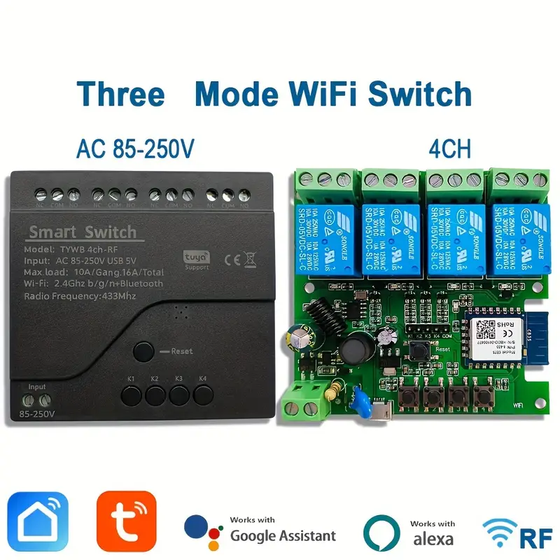 Module de commutation Wifi Intelligent-4 Canaux/Modèle SMG-TY-E0808