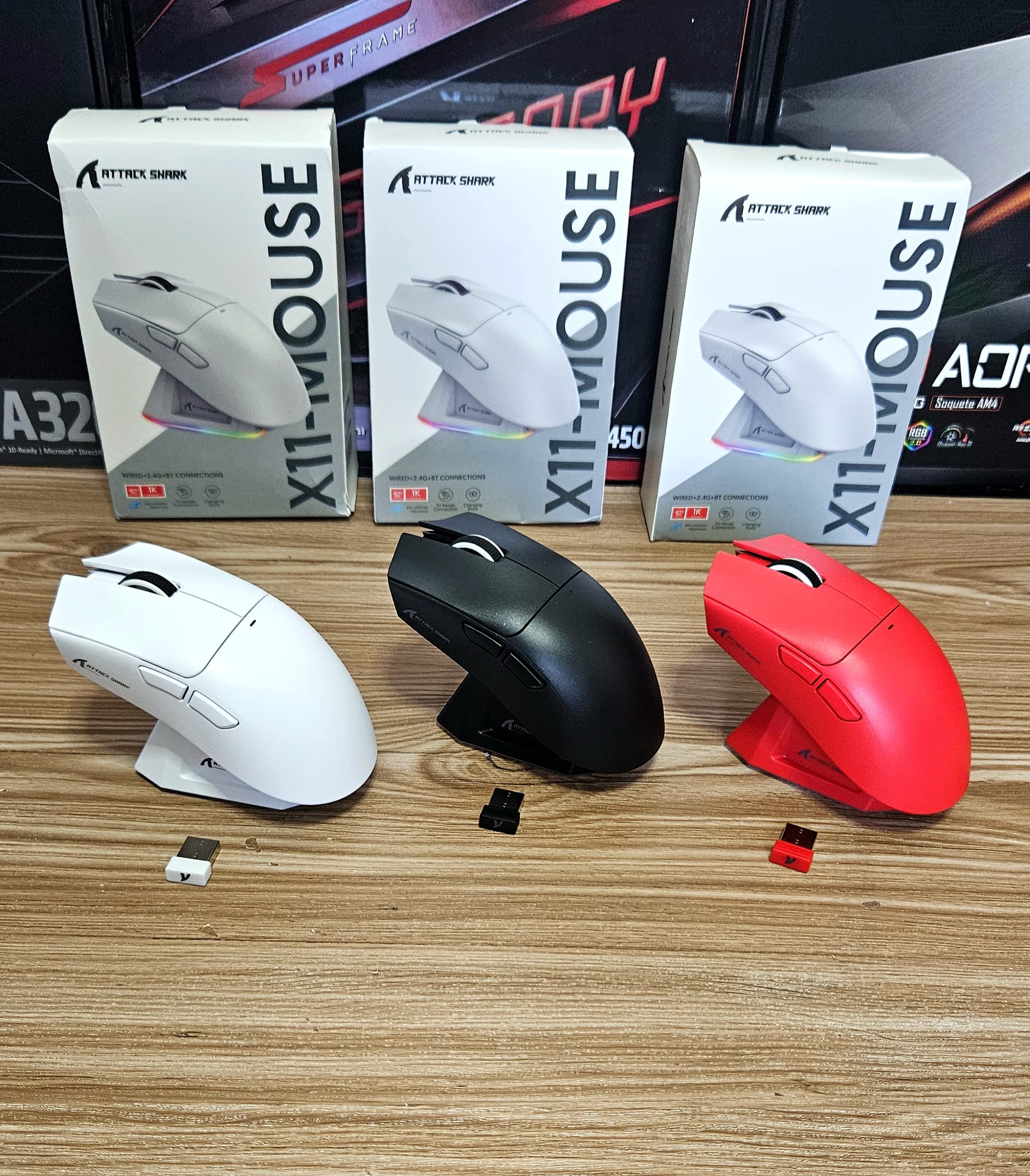 Mouse Attack shark X11 Sem fio 22000dpi Wireless RECARREGAVEL