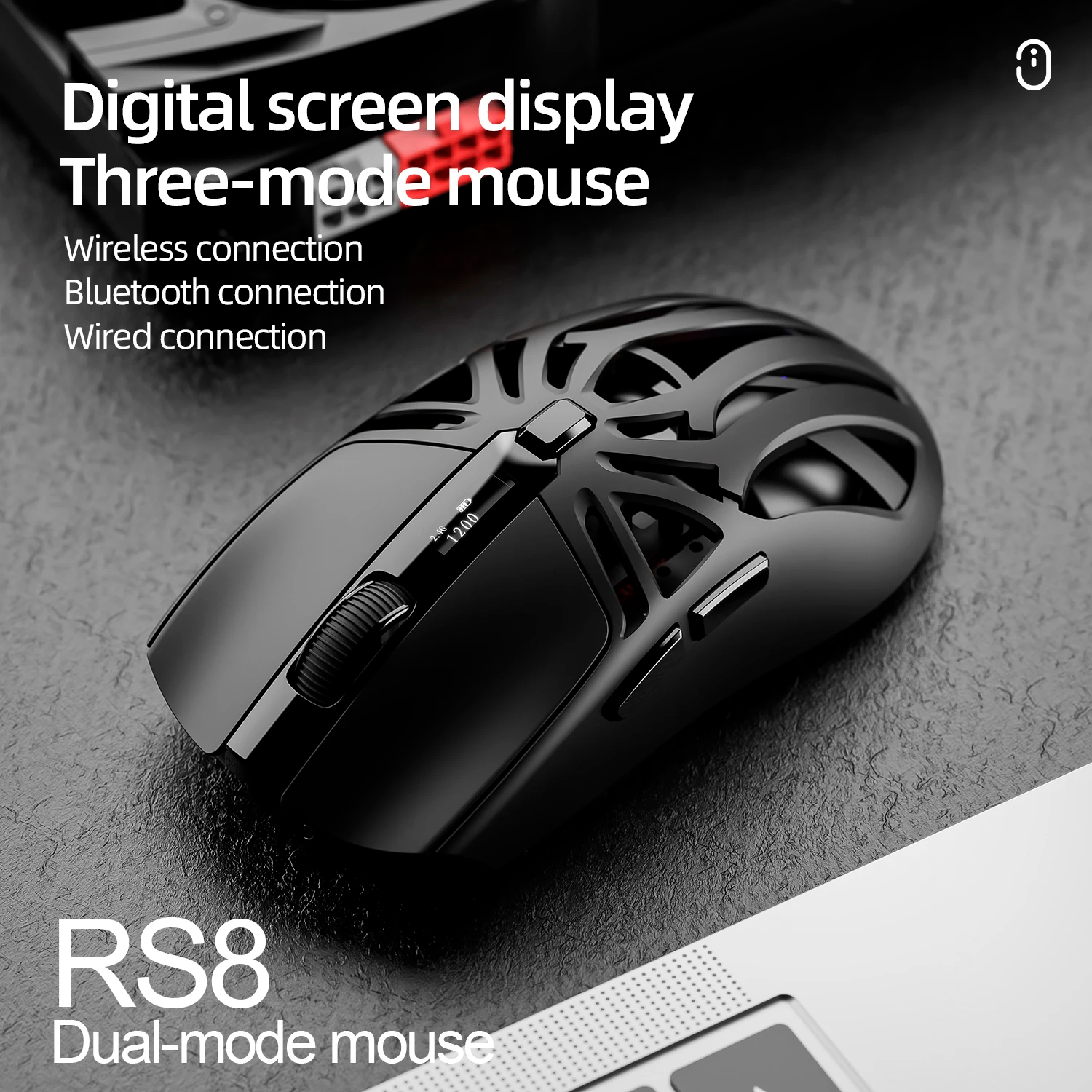 Mouse Sem Fio RS8 10000DPI