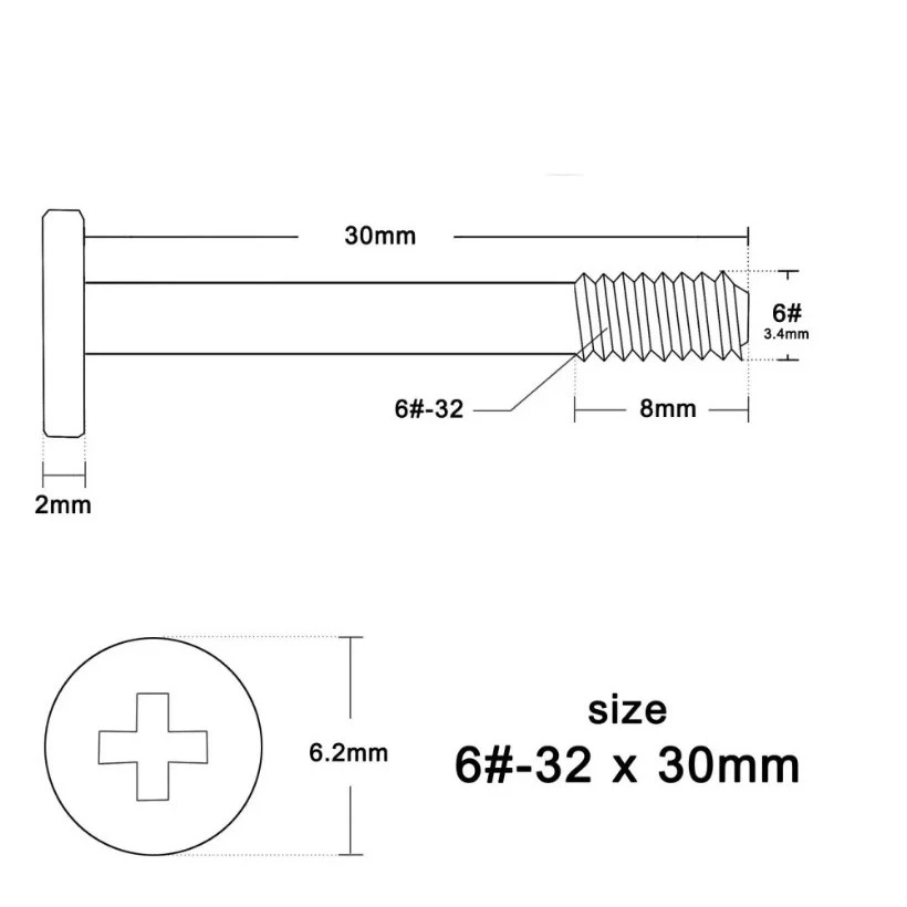 Kit com 8 Parafusos Phillips Preto P/ Water Cooler