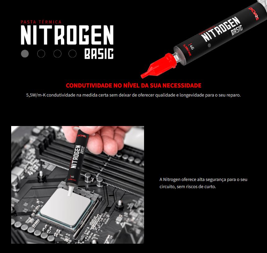 Pasta térmica 4g Nitrogen basic condutividade 5,5w