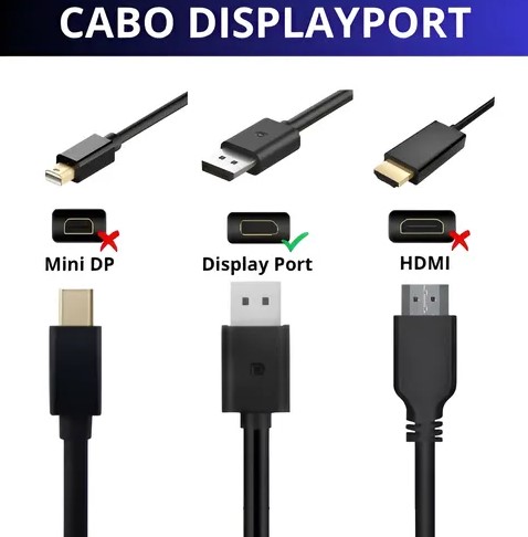 Cabo Displayport 1,80m 240hz 1.4a 4k 8k 