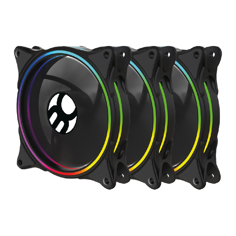 KIT 3 FANS ARGB CONTROLAVEL K06ARGB LED 120MM