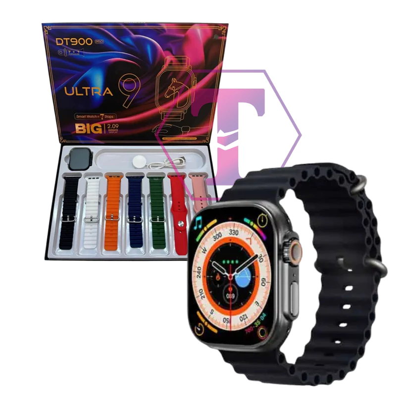 Smart Watch Dt900 Pro Ultra 9 Big Hd 7 Pulseiras 49mm