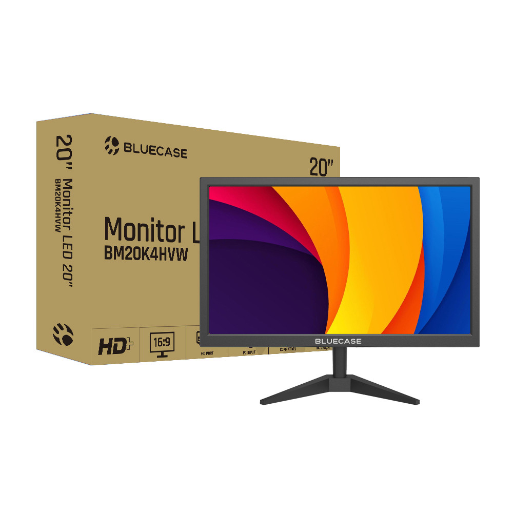 Monitor 20 Polegadas 75hz preto, Bluecase, Hdmi e vga