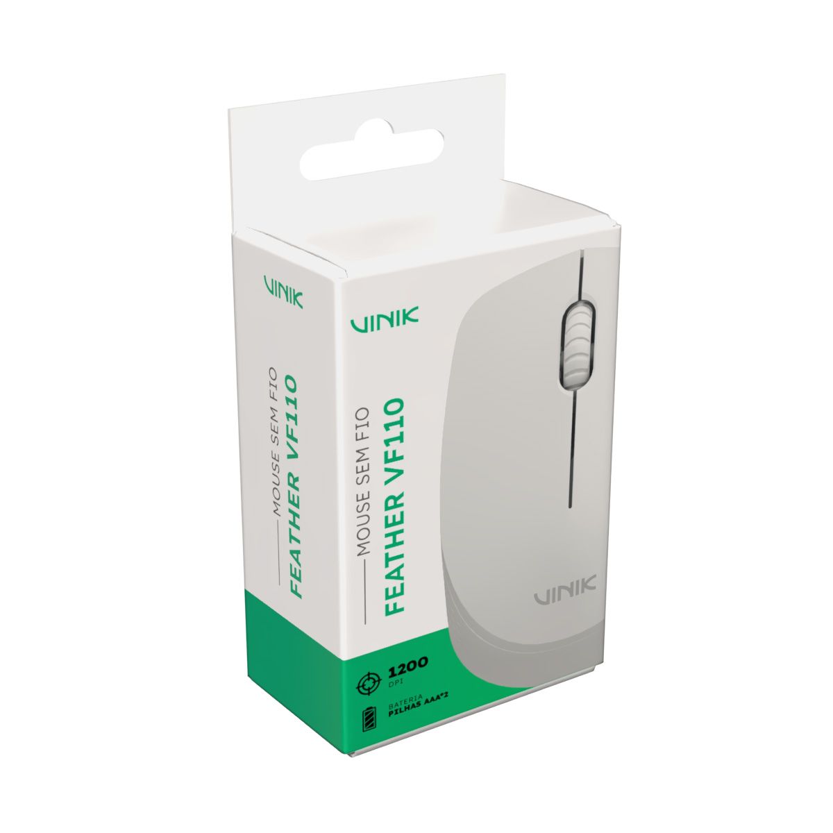 MOUSE SEM FIO VINIK WHITE  FEATHER VF110 1200DPI 