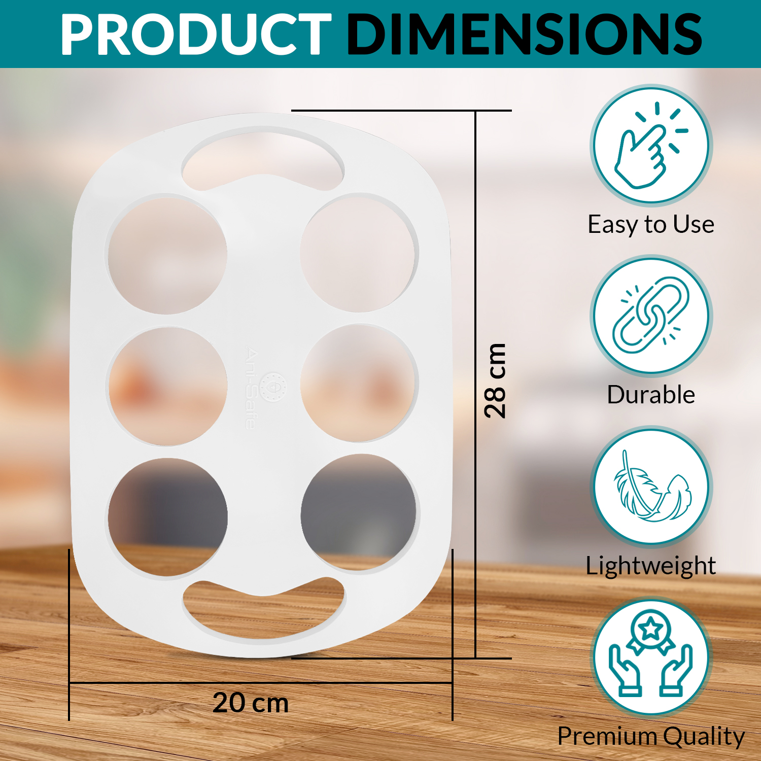 Ani-Safe 6 cup tray portable drinks holder carrier caddy office all inclusive holidays vending machine beer beverage festival bar plastic paper -60mm Holes-