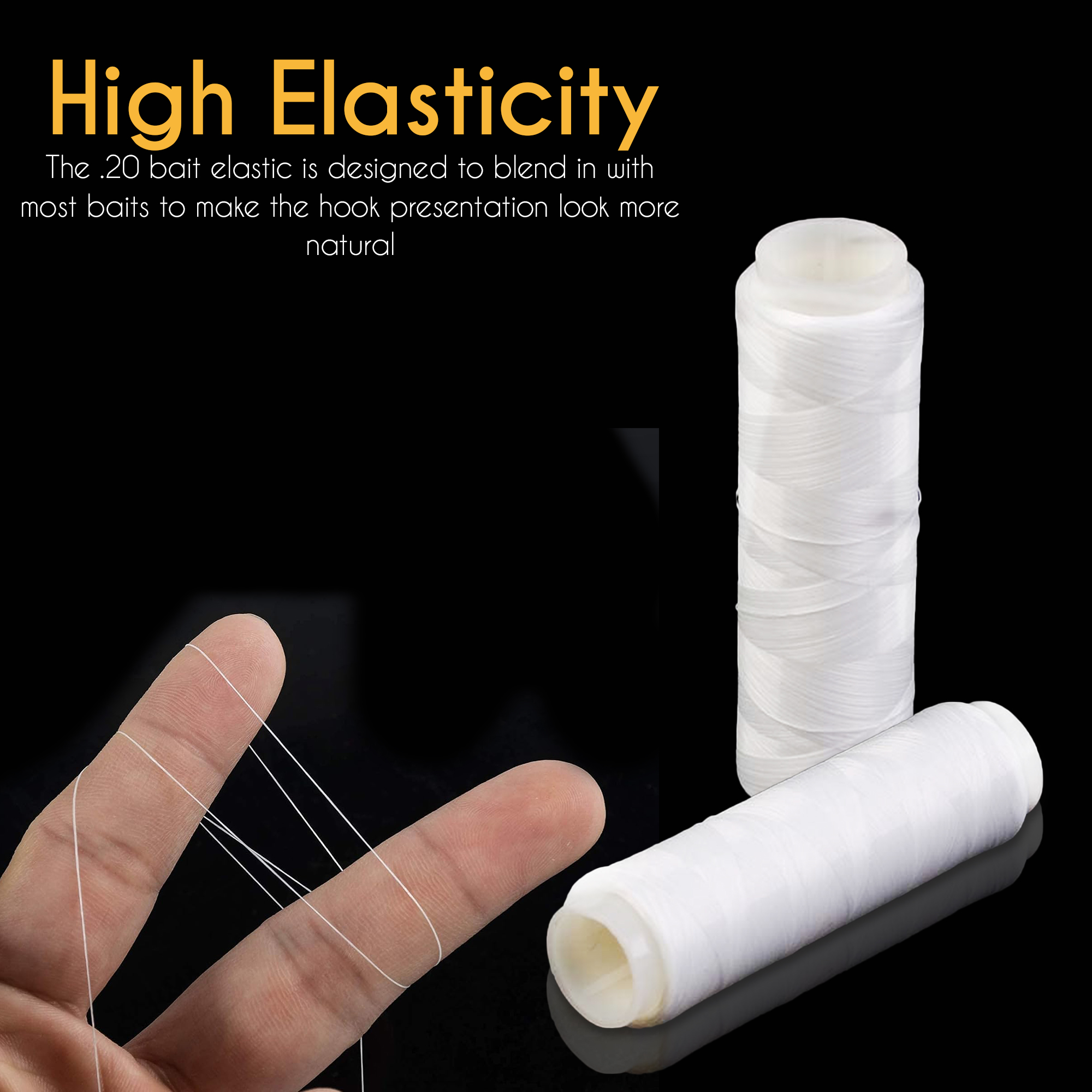 Ani-Safe Sea Fishing, beach casting, bait whipping elastic thread in dispenser high tensile white .20