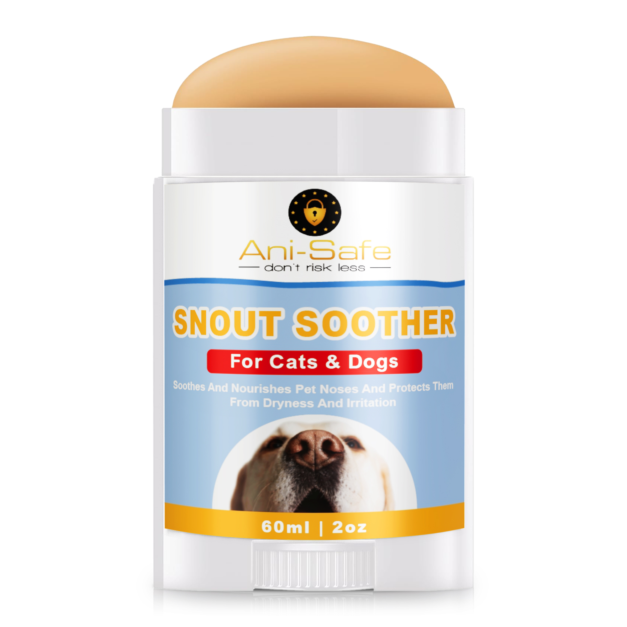 XL Ani-Safe Dog Nose Balm for Dogs and Cats, Pets, 60ml Stick, Soothes Dry and Itchy Noses, Natural lick safe Paw balm for dogs contains, Dog paw cream, reduces skin irritation and redness