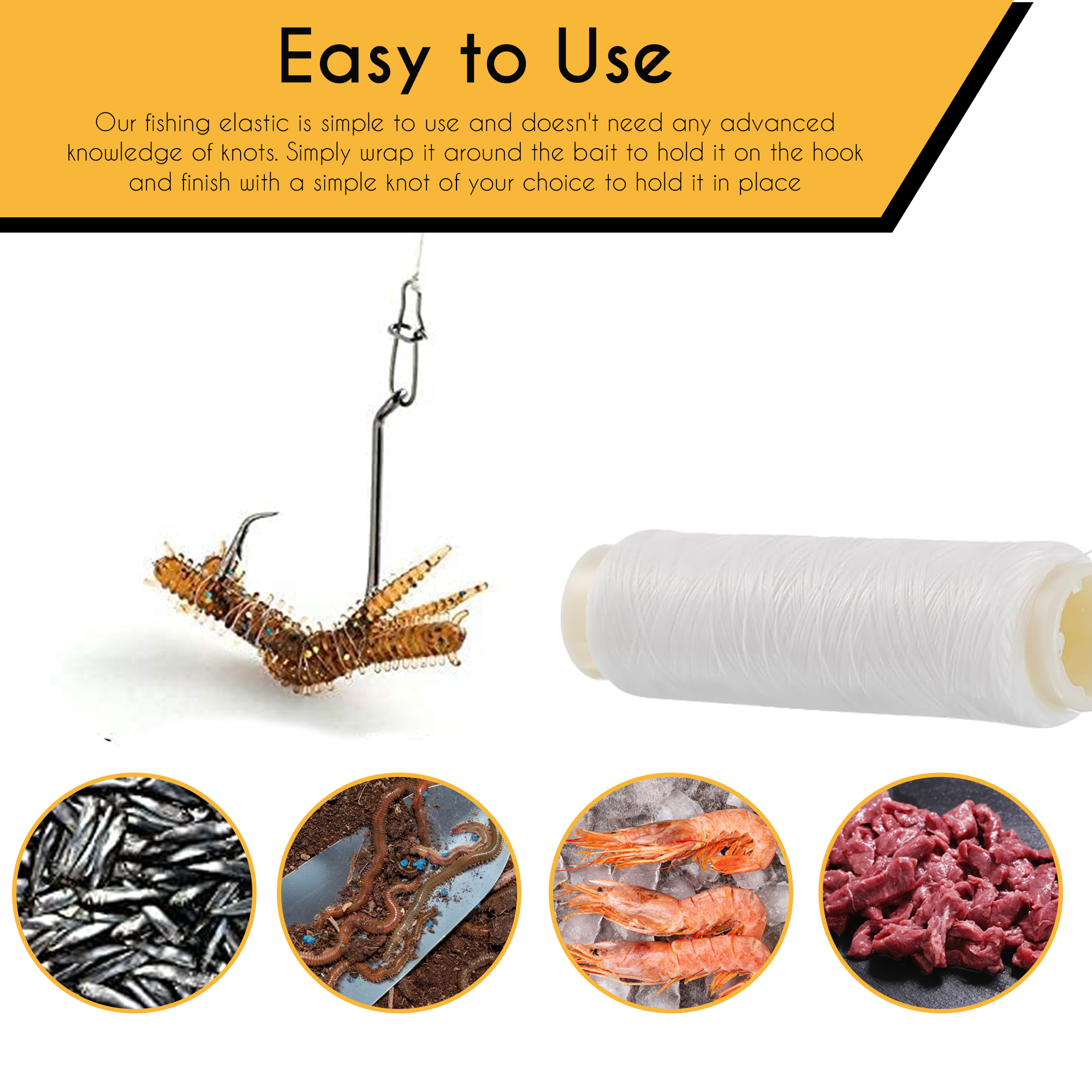 TWIN PACK Ani-Safe Sea Fishing, beach casting, bait whipping elastic thread in dispenser high tensile white .20