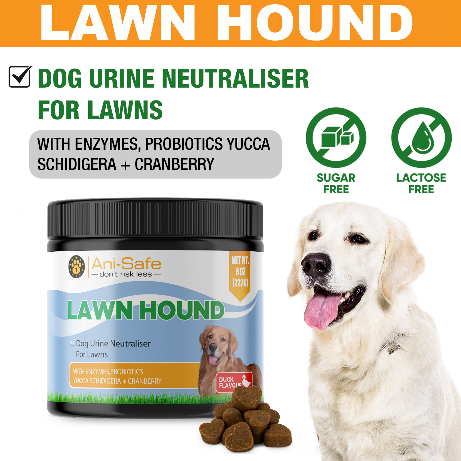 Ani-Safe - LAWN HOUND - Green Grass Dog Urine Neutraliser for Luscious Lawns