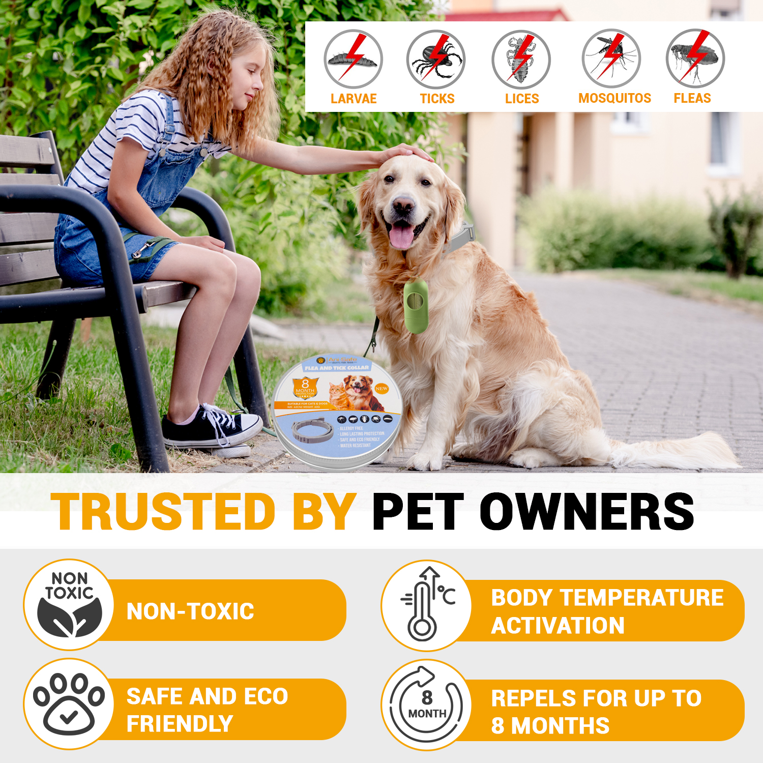 Dog Starter Kit Bundle – 6-in-1 Essentials: Adjustable Repellent Collar, Paw Cleaning Foam, Nose Balm Stick, Slow Feeder Chew Toy, 50x Toothbrush Finger Stalls, Poo Bags & Glow Dispenser