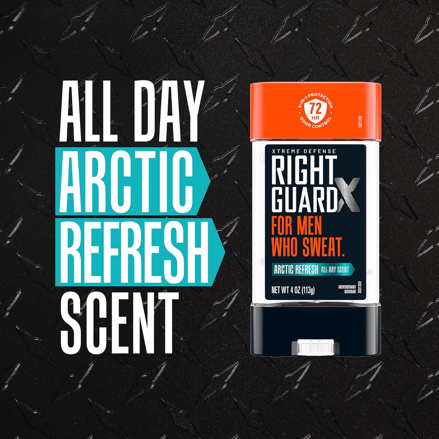Right Guard Xtreme Defense Antiperspirant & Deodorant Gel | 5-in-1 Protection For Men | Blocks Sweat 2X Longer | 72-Hour Odor Control | Arctic Refresh Scent, 4 oz. (4 count)