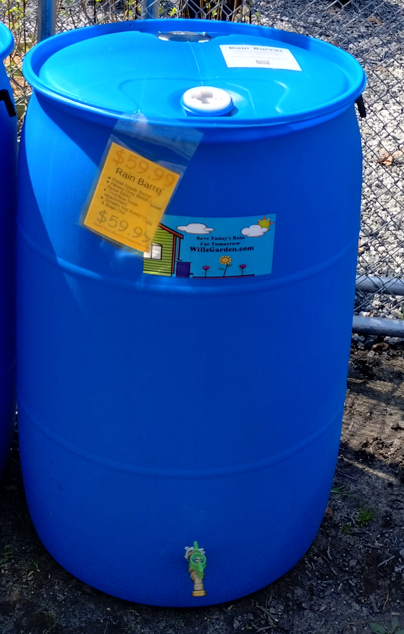 Ready to Use Rain Barrel 55 Gallons