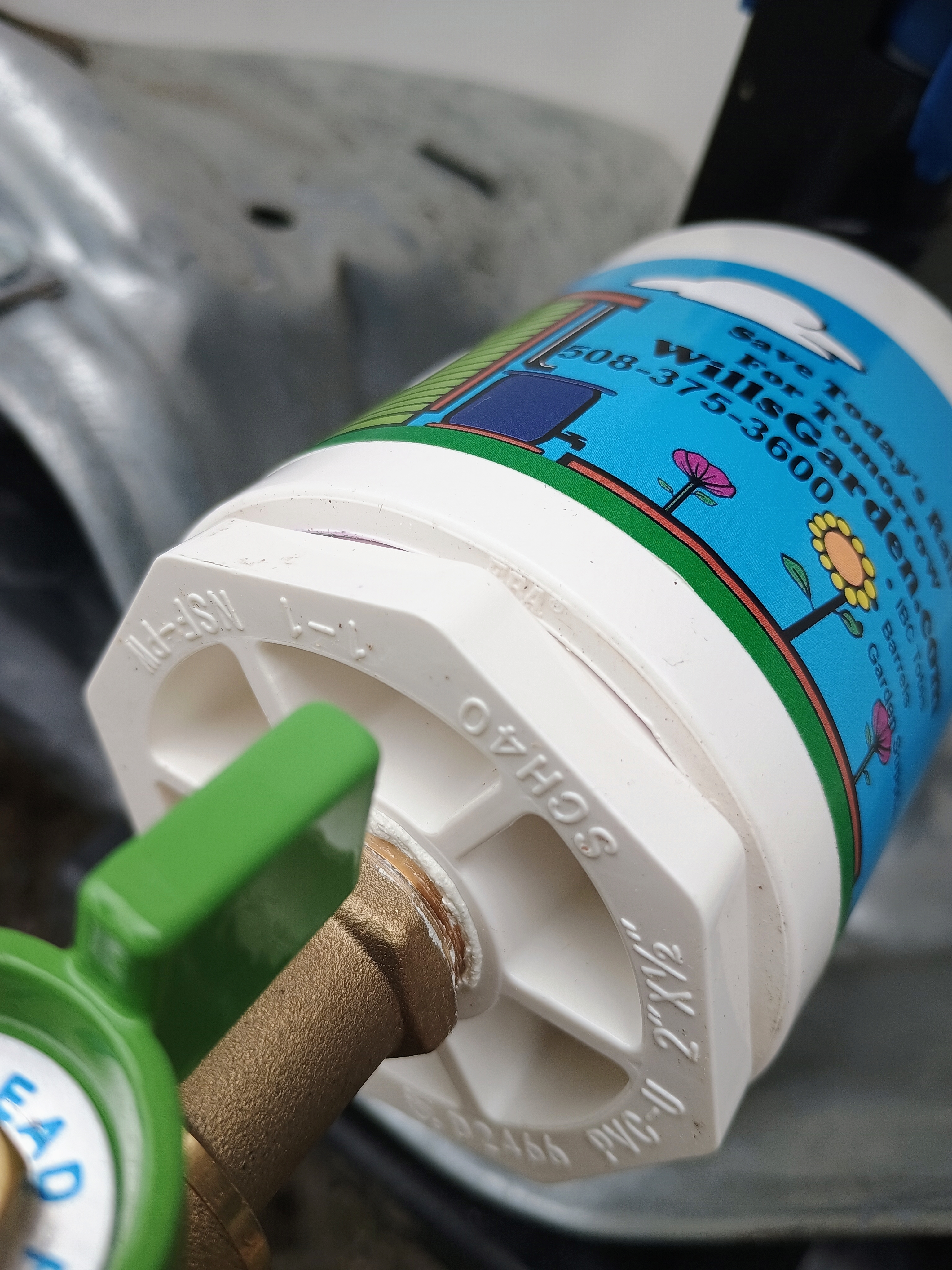 2" NPT IBC Tote to garden hose Bibb faucet 