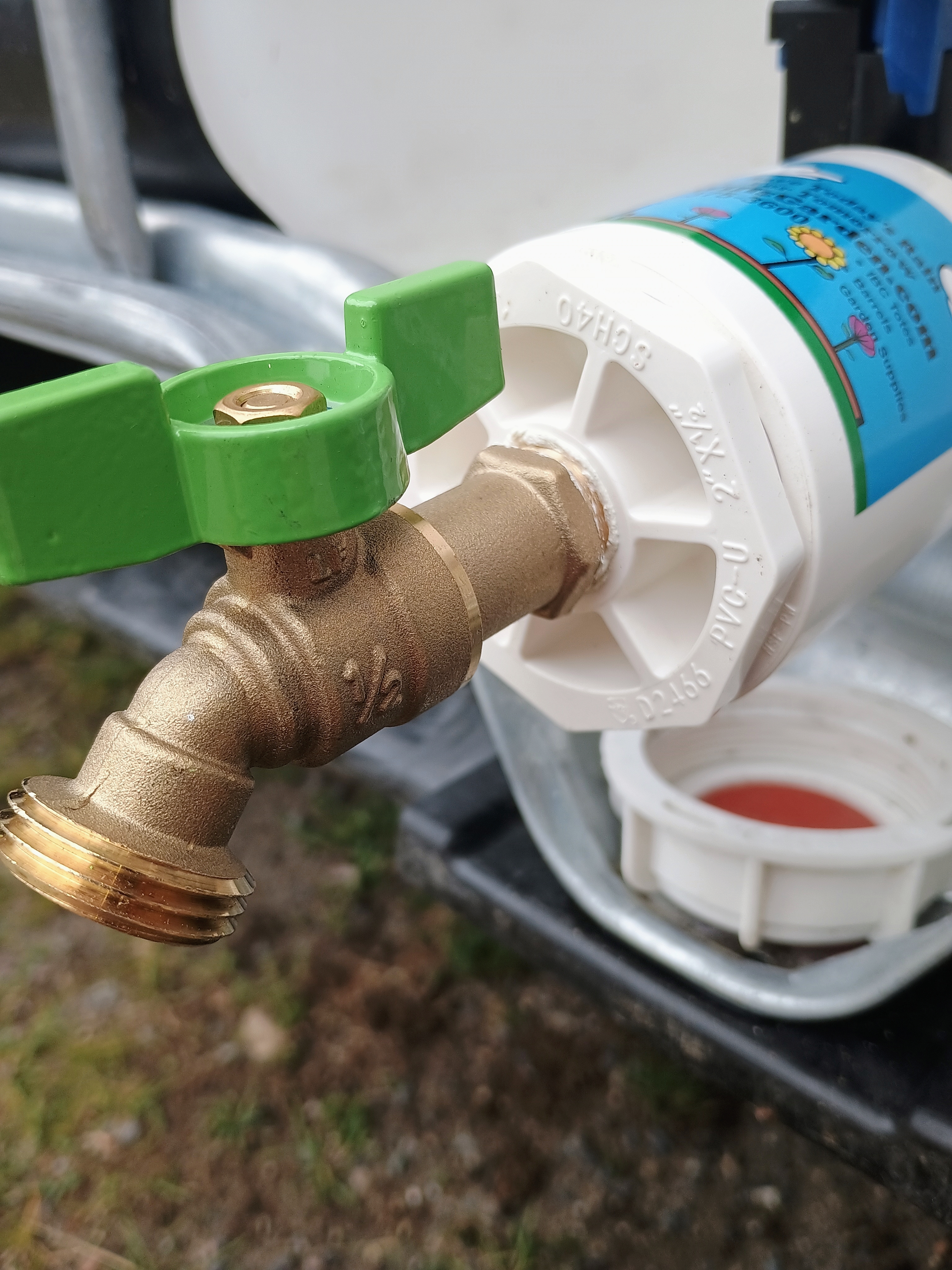 2" NPT IBC Tote to garden hose Bibb faucet 