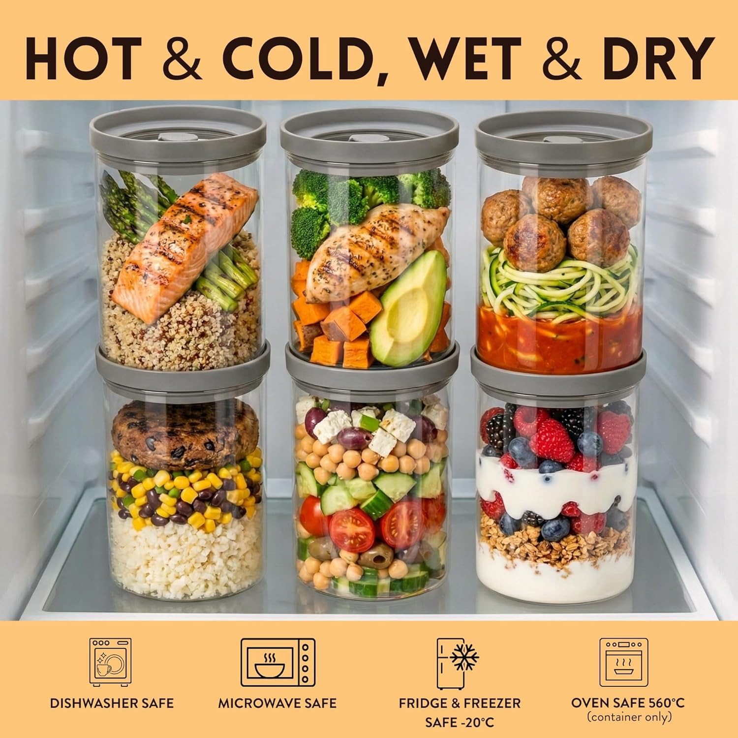 Multi-Purpose Glass Food Storage Containers